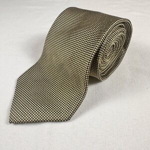 Brooks Brothers 346 Yellow Black Pattern Tie 100% Silk Made in USA